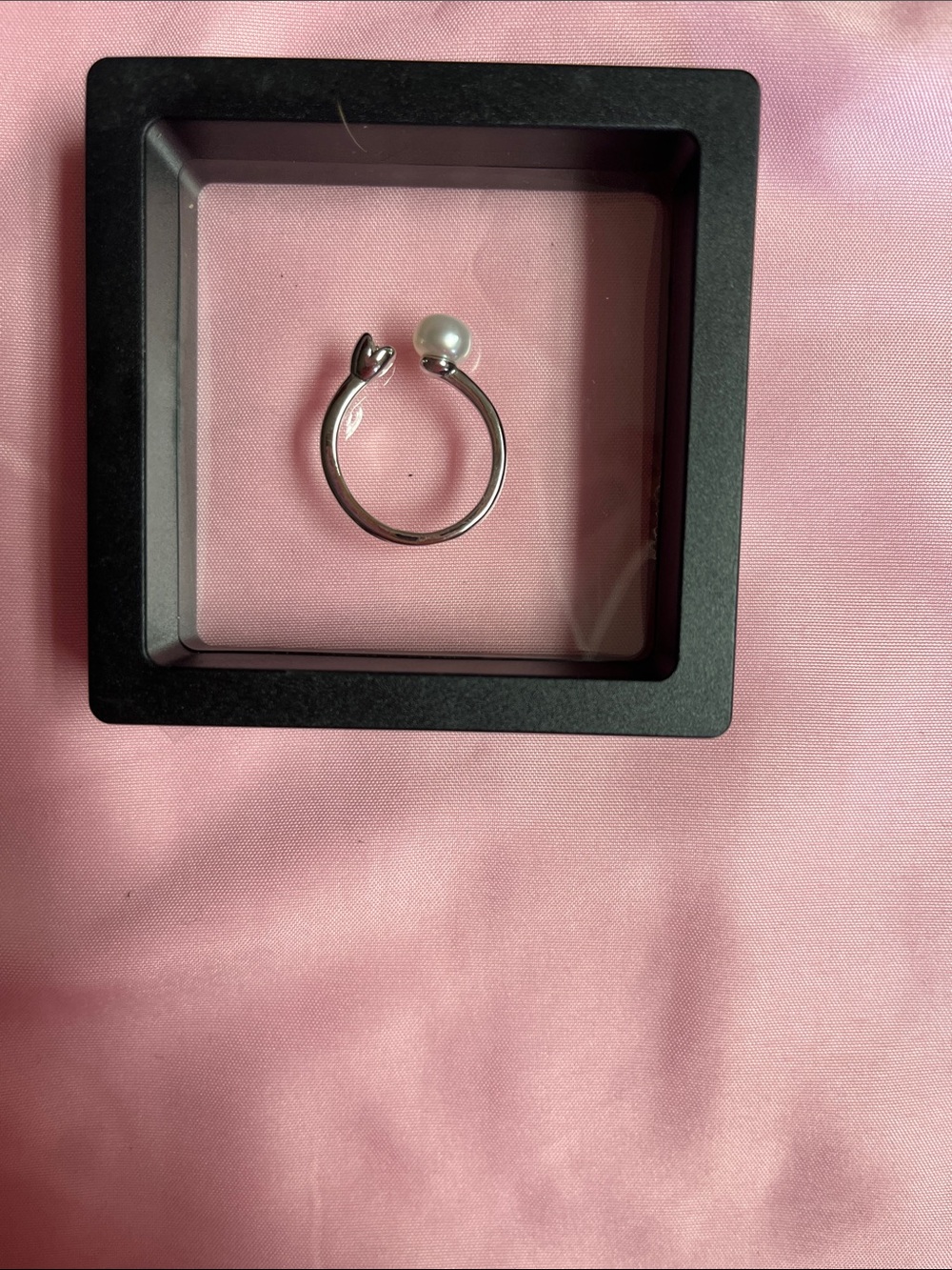 Sterling Silver Pearl Open Band Ring - White Pearl